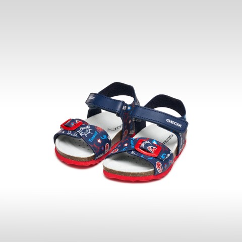 Sandali aperti SANDAL CHALKI BIMBO Blu navy/Rosso - image number 1 | GEOX