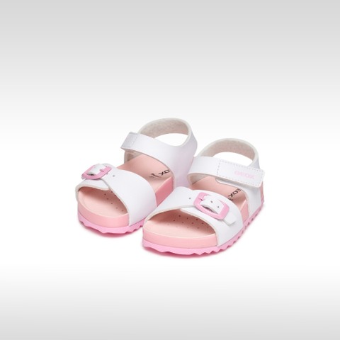 Open sandals SANDAL CHALKI TODDLER GIRL White/Pink - image number 1 | GEOX