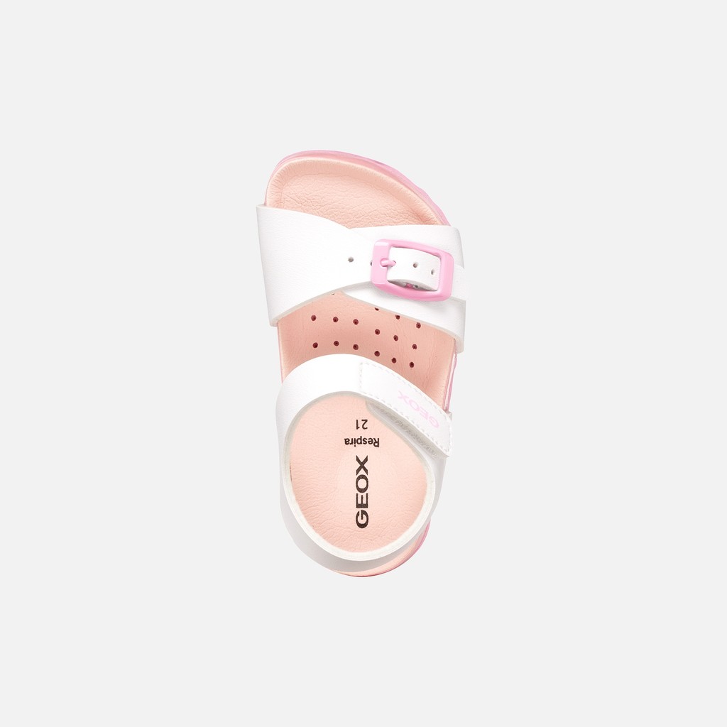 Offene Sandalen SANDAL CHALKI KLEINKIND M&Auml;DCHEN Wei&szlig;/Rosa - image number 5 | GEOX