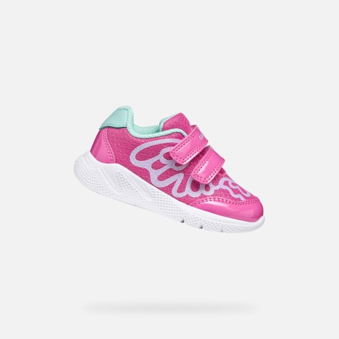Sneakers with straps SPRINTYE TODDLER GIRL Fuchsia/Watersea | GEOX