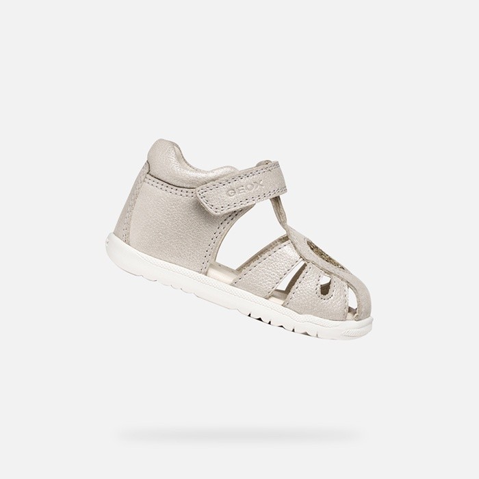Closed toe sandals SANDAL MACCHIA BABY GIRL Beige/Platinum | GEOX