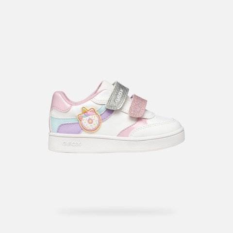 Sneakers mit Riemchen ECLYPER KLEINKIND MÄDCHEN Weiß/Helles Lila - image number 1 | GEOX