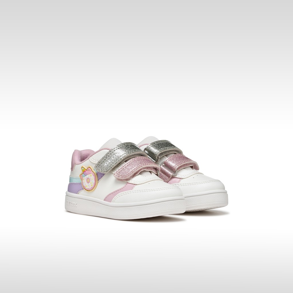 Sneakers mit Riemchen ECLYPER KLEINKIND M&Auml;DCHEN Wei&szlig;/Helles Lila - image number 1 | GEOX