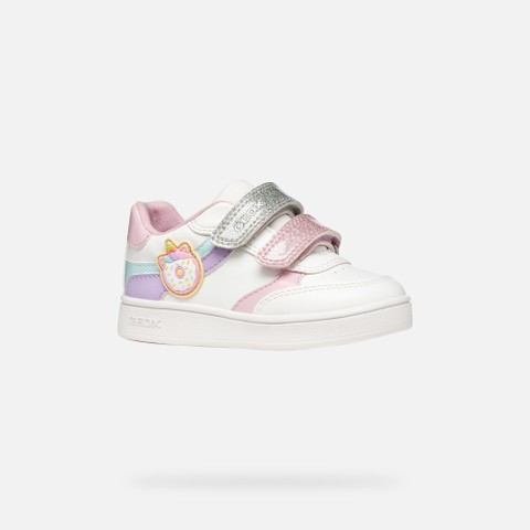 Sneakers mit Riemchen ECLYPER KLEINKIND MÄDCHEN Weiß/Helles Lila - image number 2 | GEOX