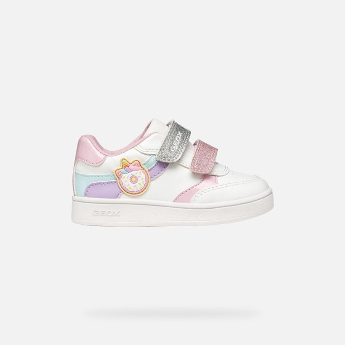 Sneakers mit Riemchen ECLYPER KLEINKIND MÄDCHEN Weiß/Helles Lila | GEOX