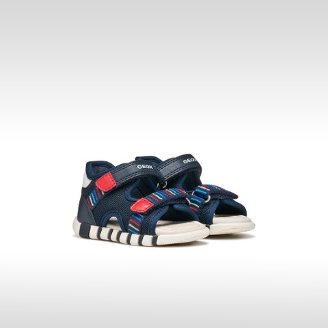 Sandali con strappo SANDAL IUPIDOO NEONATO Blu navy/Rosso - image number 1 | GEOX