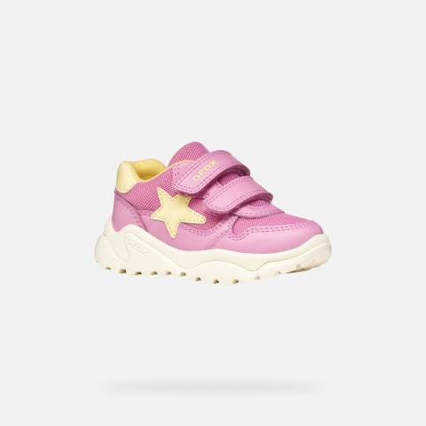 Sneakers with straps CIUFCIUF TODDLER GIRL Dark Pink/Light Yellow - image number 2 | GEOX
