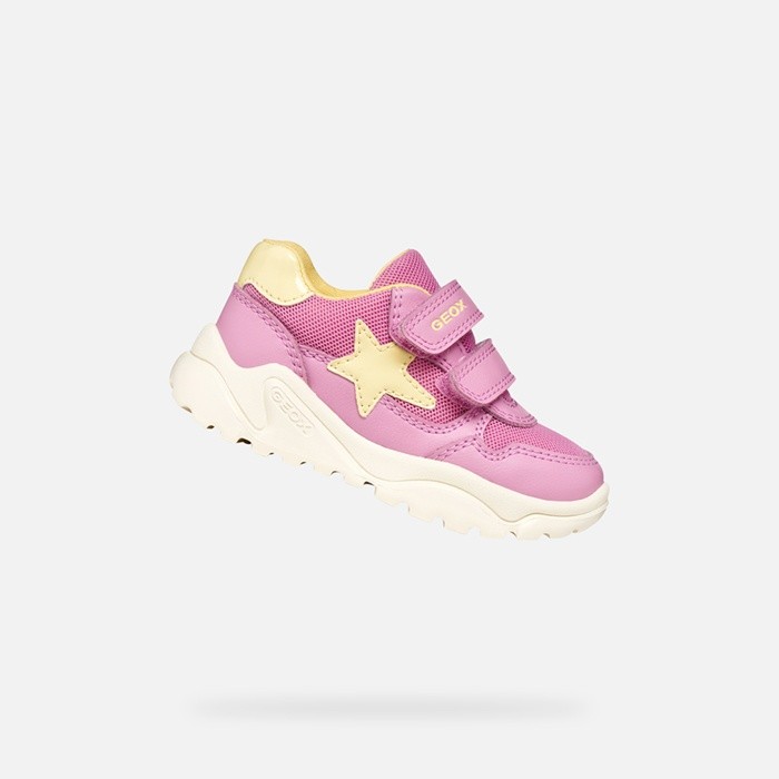 Sneakers with straps CIUFCIUF TODDLER GIRL Dark Pink/Light Yellow | GEOX
