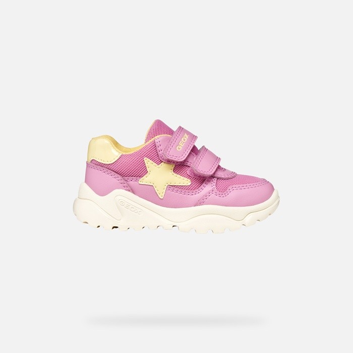 Sneakers with straps CIUFCIUF TODDLER GIRL Dark Pink/Light Yellow | GEOX