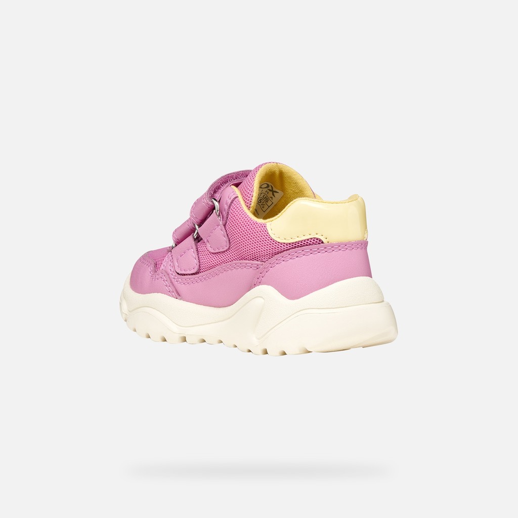Sneakers with straps CIUFCIUF TODDLER GIRL Dark Pink/Light Yellow - image number 3 | GEOX