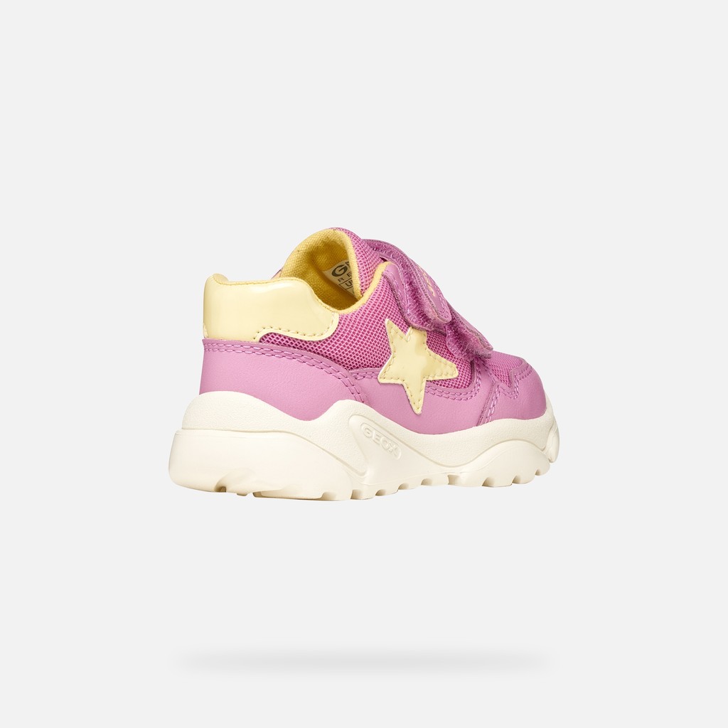 Sneakers with straps CIUFCIUF TODDLER GIRL Dark Pink/Light Yellow - image number 4 | GEOX