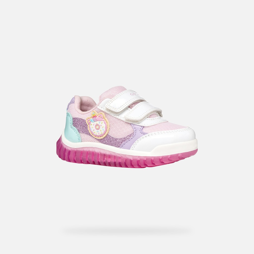 Shoes with lights LIGHTYLOO TODDLER GIRL White/Pink - image number 2 | GEOX