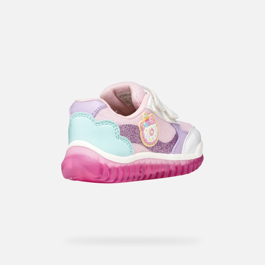 Shoes with lights LIGHTYLOO TODDLER GIRL White/Pink - image number 4 | GEOX