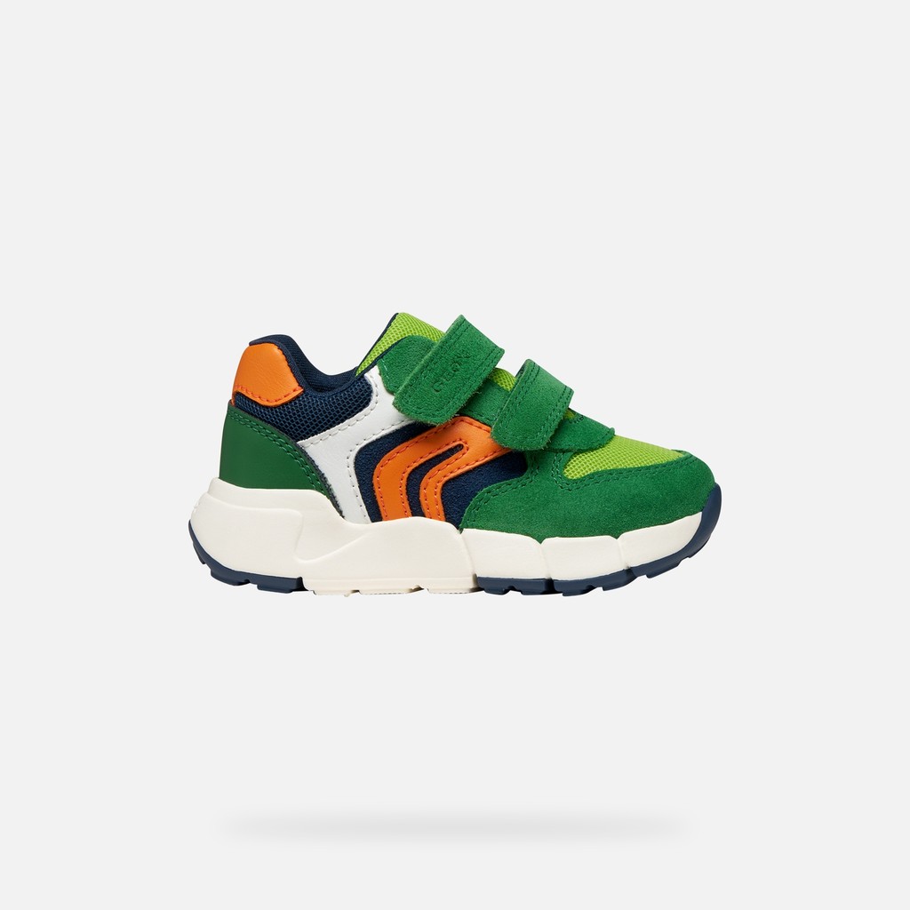 Sneakers with straps FLEXYPER MINI TODDLER BOY Green/Orange - image number 1 | GEOX