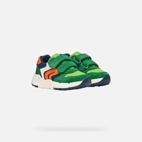 Sneakers with straps FLEXYPER MINI TODDLER BOY Green/Orange - image number 7 | GEOX