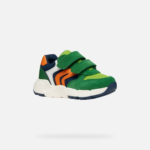 Sneakers with straps FLEXYPER MINI TODDLER BOY Green/Orange - image number 2 | GEOX