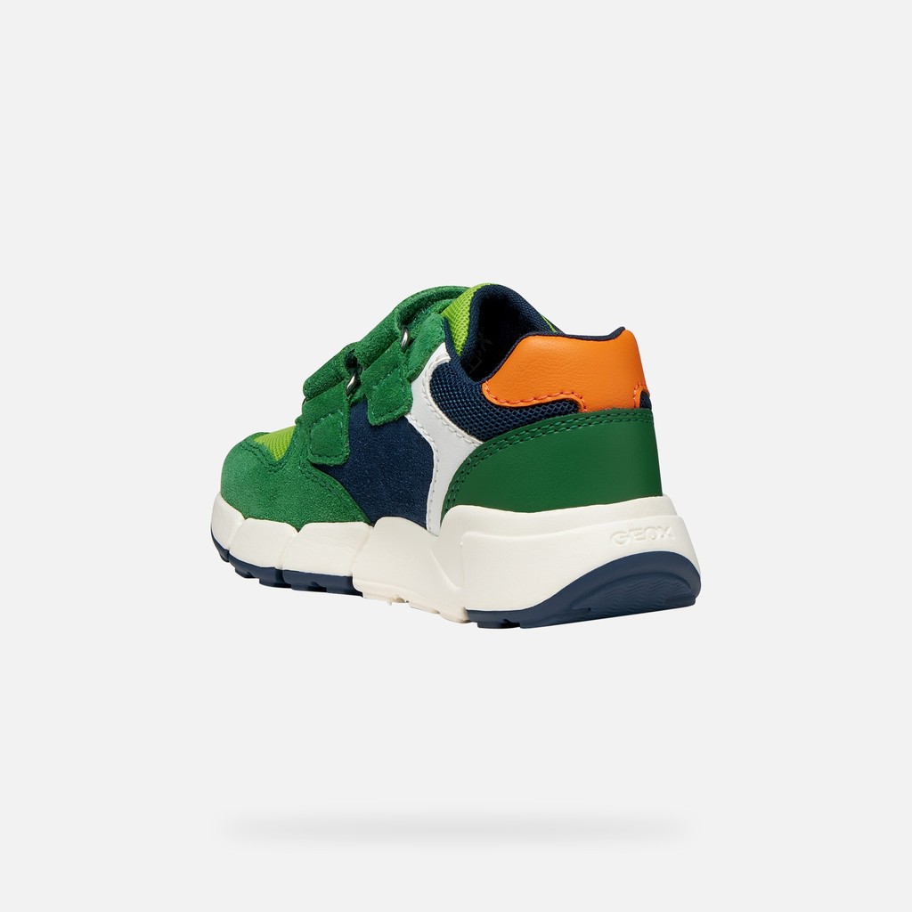 Sneakers with straps FLEXYPER MINI TODDLER BOY Green/Orange - image number 3 | GEOX