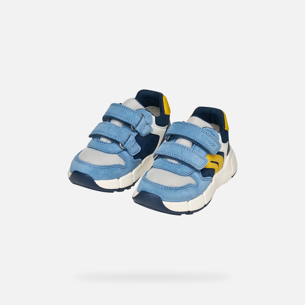Sneakers with straps FLEXYPER MINI TODDLER BOY Sky/Yellow - image number 7 | GEOX