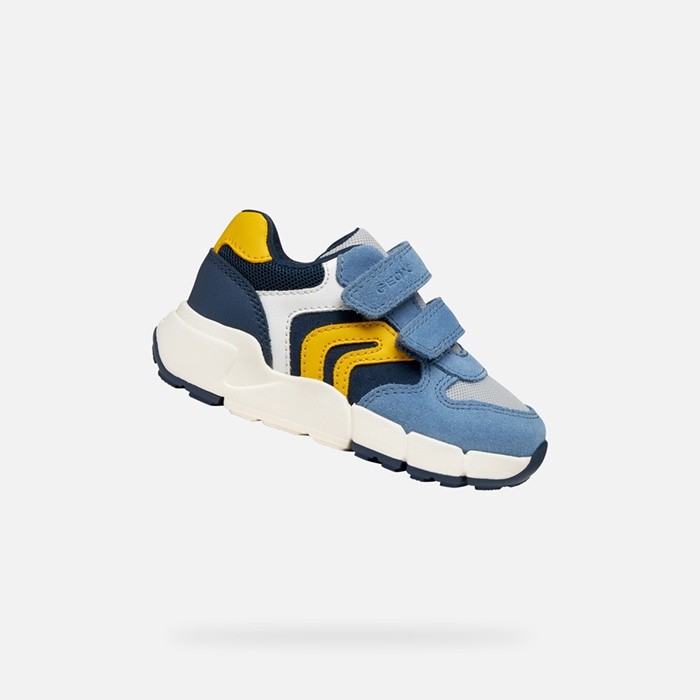 Sneakers with straps FLEXYPER MINI TODDLER BOY Sky/Yellow | GEOX