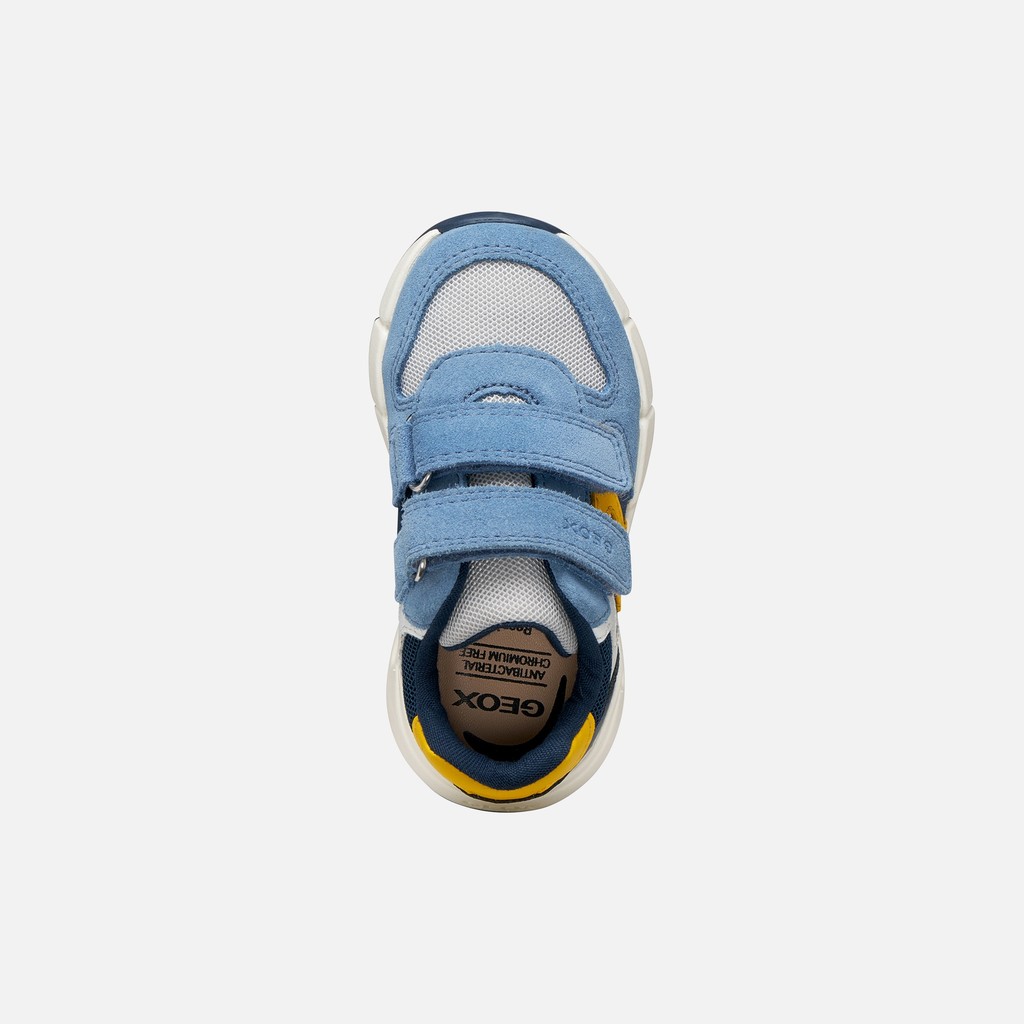 Sneakers with straps FLEXYPER MINI TODDLER BOY Sky/Yellow - image number 5 | GEOX