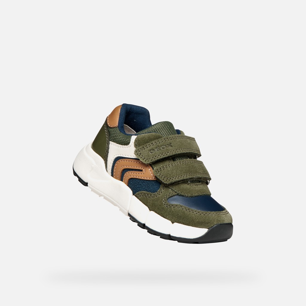 Lightweight cushioned sneakers FLEXYPER MINI TODDLER BOY Musk/Cognac - image number 4 | GEOX