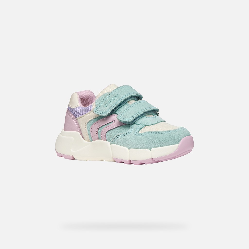 Sneakers with straps FLEXYPER MINI TODDLER GIRL Sea Green/Pink - image number 2 | GEOX
