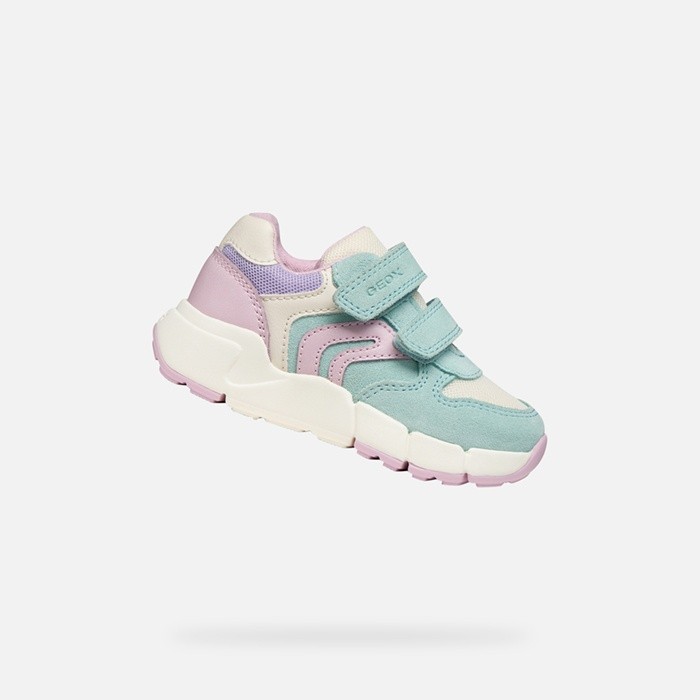 Sneakers with straps FLEXYPER MINI TODDLER GIRL Sea Green/Pink | GEOX