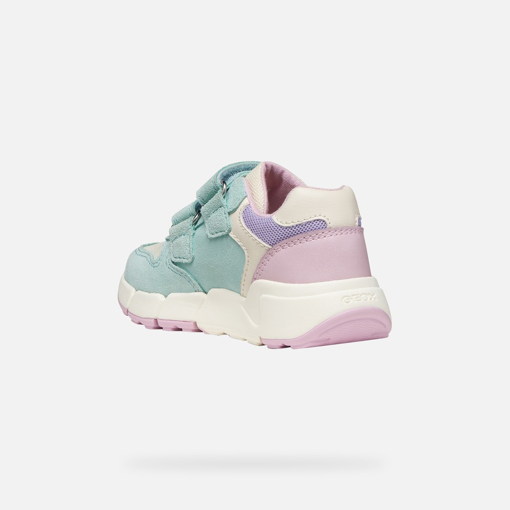 Sneakers with straps FLEXYPER MINI TODDLER GIRL Sea Green/Pink - image number 3 | GEOX