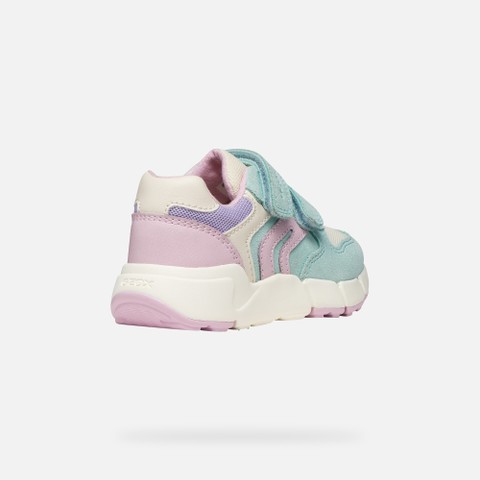 Sneakers with straps FLEXYPER MINI TODDLER GIRL Sea Green/Pink - image number 4 | GEOX