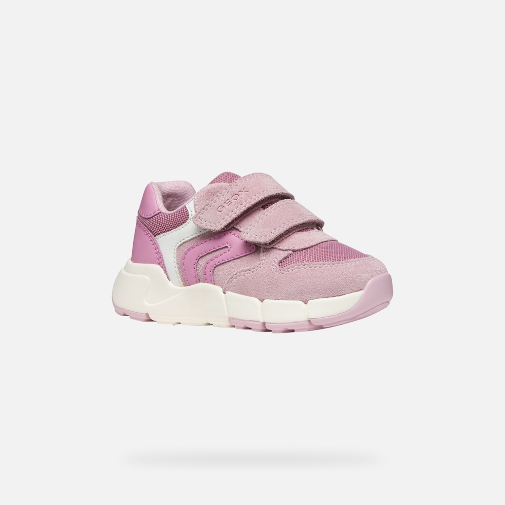 Sneakers &agrave; scratch FLEXYPER MINI PETITE FILLE Rose/Rose fonc&eacute; - image number 2 | GEOX