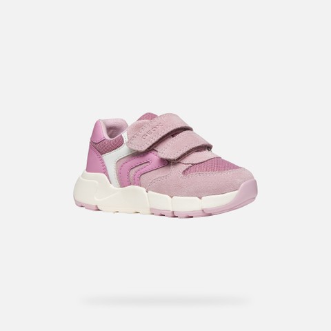 Sneakers &agrave; scratch FLEXYPER MINI PETITE FILLE Rose/Rose fonc&eacute; - image number 2 | GEOX