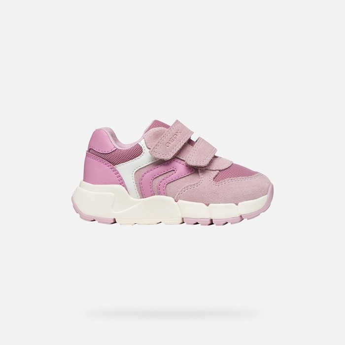 Sneakers &agrave; scratch FLEXYPER MINI PETITE FILLE Rose/Rose fonc&eacute; | GEOX