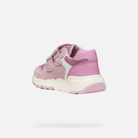 Sneakers &agrave; scratch FLEXYPER MINI PETITE FILLE Rose/Rose fonc&eacute; - image number 3 | GEOX