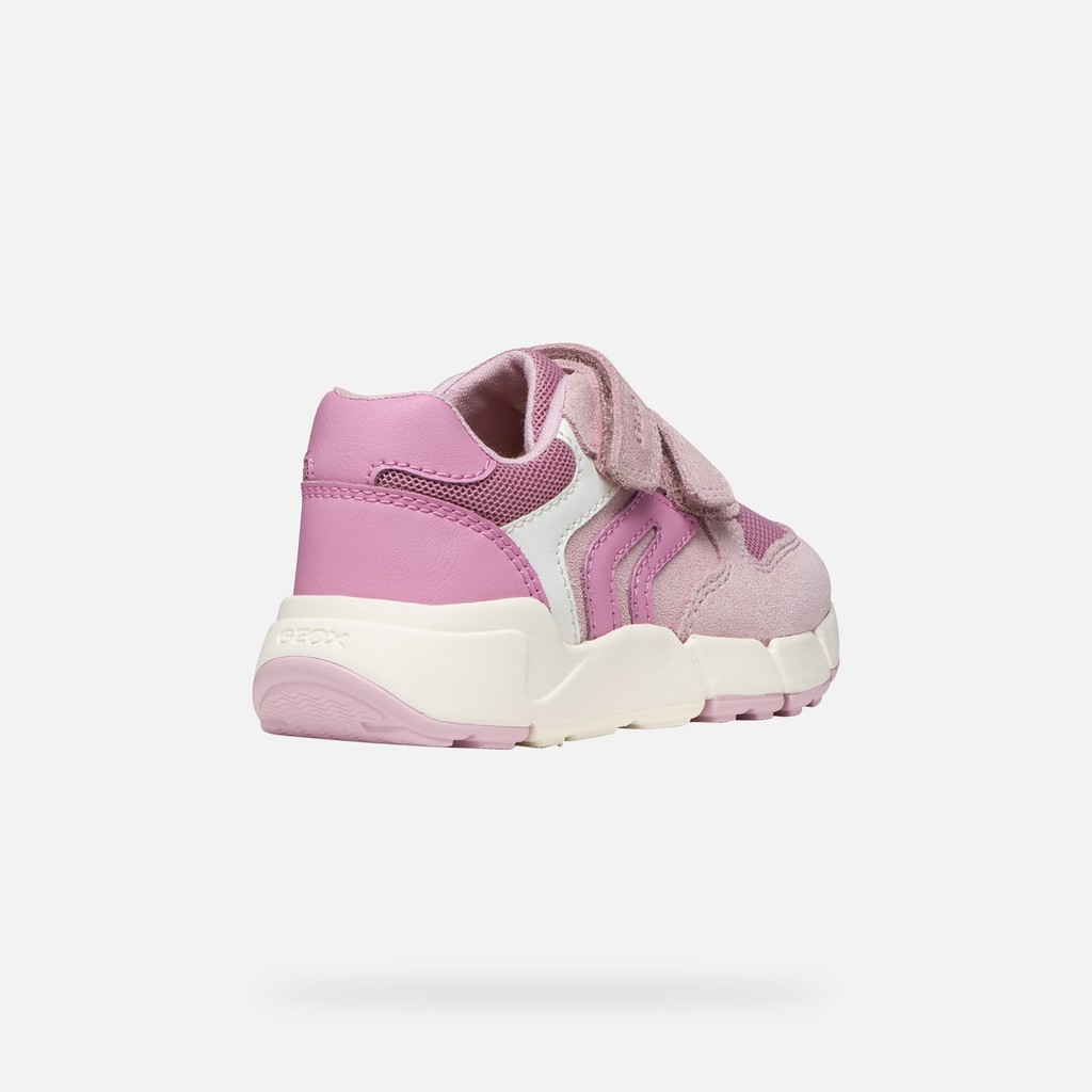 Sneakers &agrave; scratch FLEXYPER MINI PETITE FILLE Rose/Rose fonc&eacute; - image number 4 | GEOX