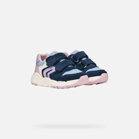 Sneakers with straps FLEXYPER MINI TODDLER GIRL Navy/Light lilac - image number 7 | GEOX