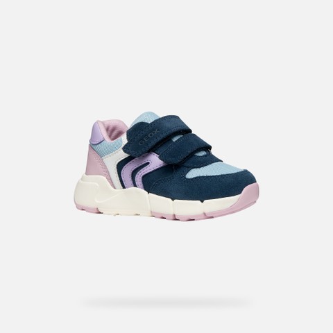 Sneakers with straps FLEXYPER MINI TODDLER GIRL Navy/Light lilac - image number 2 | GEOX
