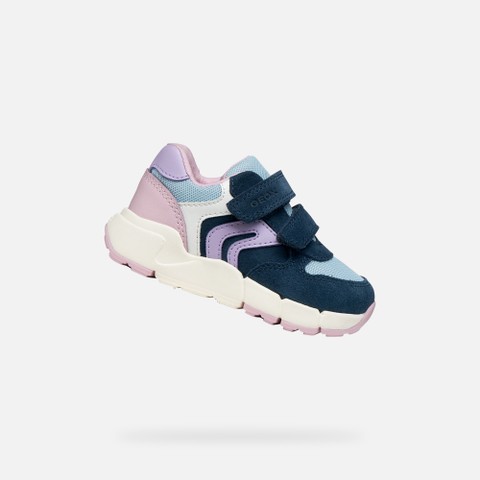 Sneakers with straps FLEXYPER MINI TODDLER GIRL Navy/Light lilac - image number 0 | GEOX
