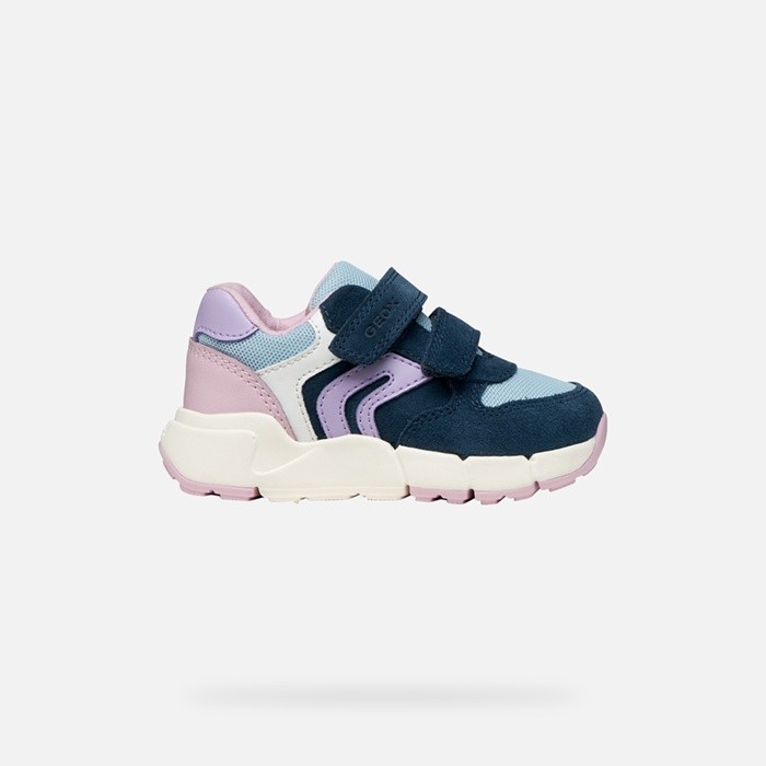 Sneakers with straps FLEXYPER MINI TODDLER GIRL Navy/Light lilac | GEOX