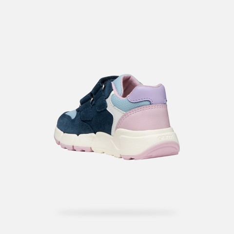 Sneakers with straps FLEXYPER MINI TODDLER GIRL Navy/Light lilac - image number 3 | GEOX