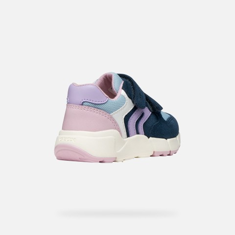 Sneakers with straps FLEXYPER MINI TODDLER GIRL Navy/Light lilac - image number 4 | GEOX