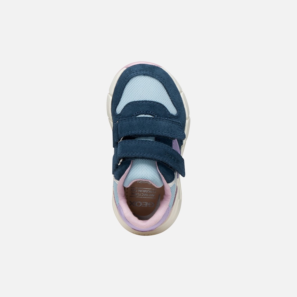 Sneakers with straps FLEXYPER MINI TODDLER GIRL Navy/Light lilac - image number 5 | GEOX