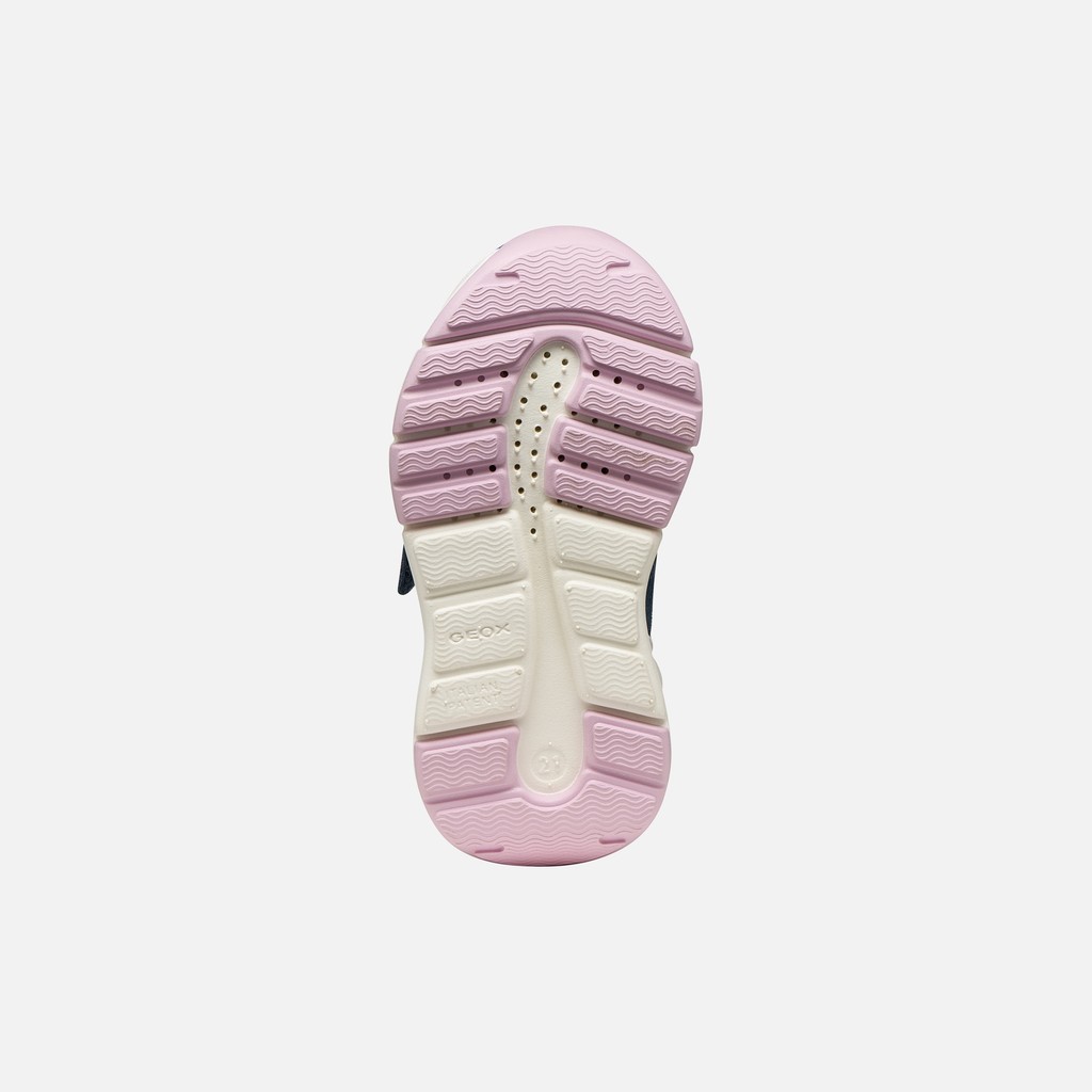 Sneakers with straps FLEXYPER MINI TODDLER GIRL Navy/Light lilac - image number 6 | GEOX
