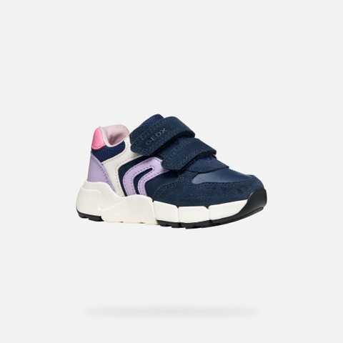 Lightweight cushioned sneakers FLEXYPER MINI TODDLER Navy/Orchid - image number 2 | GEOX