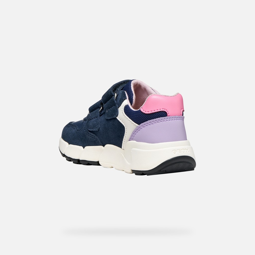 Lightweight cushioned sneakers FLEXYPER MINI TODDLER Navy/Orchid - image number 3 | GEOX