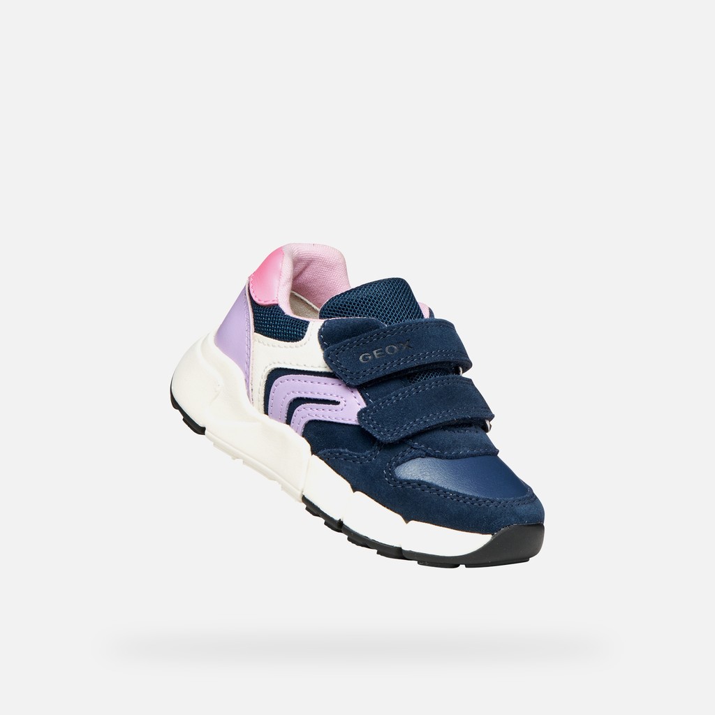 Lightweight cushioned sneakers FLEXYPER MINI TODDLER Navy/Orchid - image number 4 | GEOX