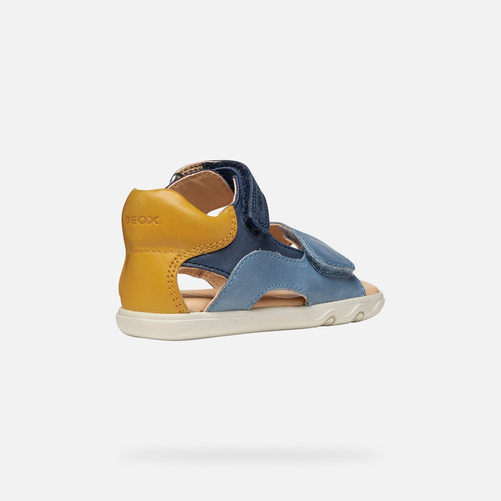 Sandalen mit Riemchen SANDAL STEPPIEUP KLEINKIND JUNGE Marineblau/Ocker - image number 4 | GEOX