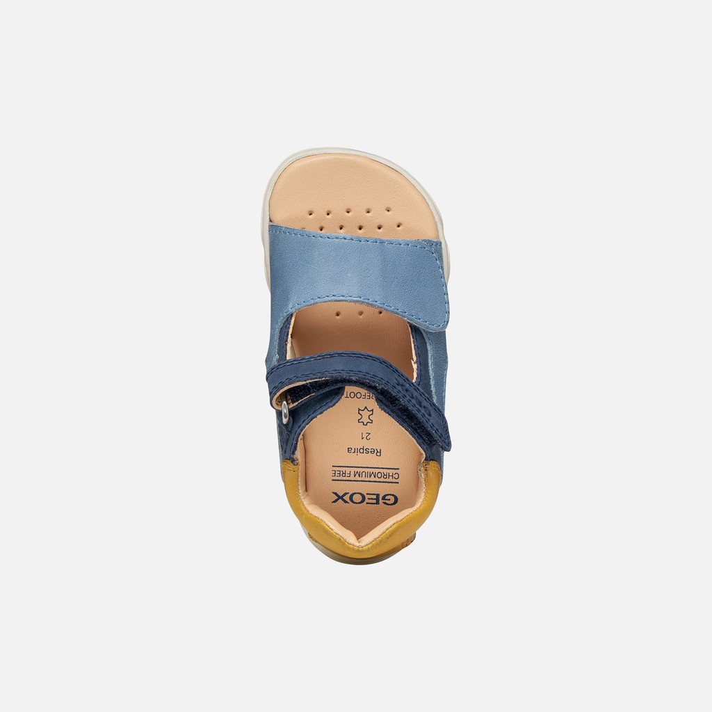 Sandalen mit Riemchen SANDAL STEPPIEUP KLEINKIND JUNGE Marineblau/Ocker - image number 5 | GEOX