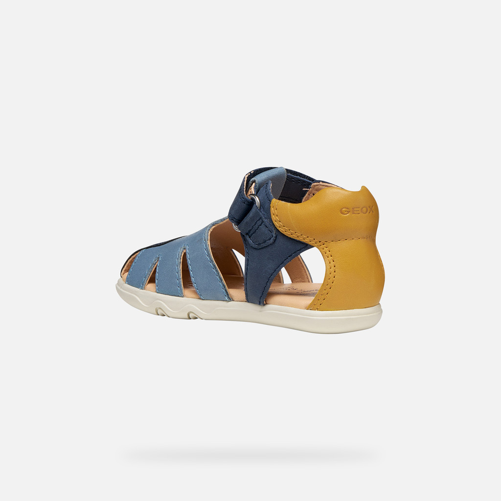 Closed toe sandals SANDAL STEPPIEUP TODDLER BOY Navy/Ochreyellow - image number 3 | GEOX