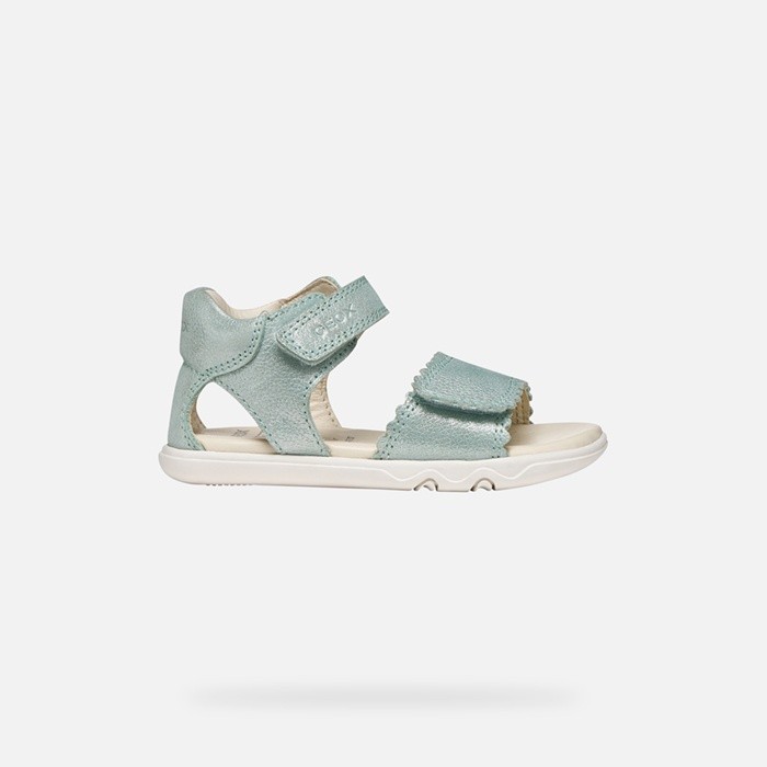 Sandales &agrave; scratch SANDAL STEPPIEUP PETITE FILLE Bleu Eau | GEOX