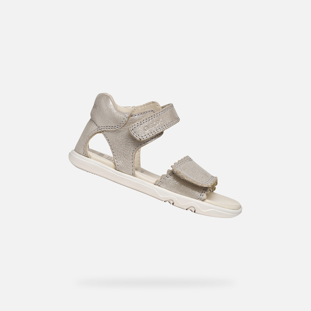 Sandales &agrave; scratch SANDAL STEPPIEUP PETITE FILLE Beige - image number 0 | GEOX